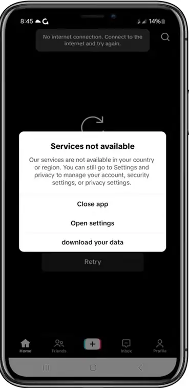TikTok is not Available