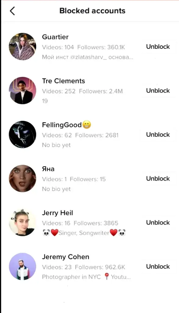 blocked account